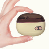 2-in-1 Automatic Electric Nail Trimmer 2 Speed Nail Clipper and Polisher with LED Light Beige