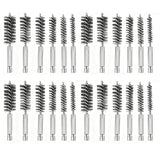 Stainless Steel Pipe Tube Brush Set 8-19mm 1/4" Hex Shank Drill Rust Cleaning Brush Silver