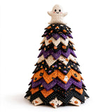 DIY Halloween Quilt Applique Kit Quilted Patchwork Pre-Cut Fabric Sewing Craft with 2D Flat Topper Patchwork Tree