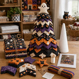 DIY Halloween Quilt Applique Kit Quilted Patchwork Pre-Cut Fabric Sewing Craft with 2D Flat Topper Patchwork Tree
