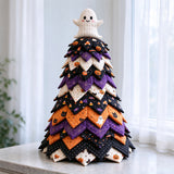 DIY Halloween Quilt Applique Kit Quilted Patchwork Pre-Cut Fabric Sewing Craft with 2D Flat Topper Patchwork Tree