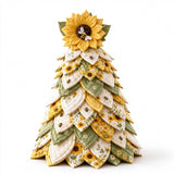 Christmas DIY Felt Sewing Kit Applique Quilted Patchwork Pre-Cut Craft Kit Table Shelf Decor with 2D Flat Topper Sunflower
