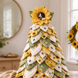 Christmas DIY Felt Sewing Kit Applique Quilted Patchwork Pre-Cut Craft Kit Table Shelf Decor with 2D Flat Topper Sunflower