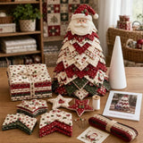 Christmas DIY Felt Sewing Kit Applique Quilted Patchwork Pre-Cut Craft Kit Table Shelf Decor with 2D Flat Topper Santa Claus