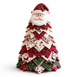 Christmas DIY Felt Sewing Kit Applique Quilted Patchwork Pre-Cut Craft Kit Table Shelf Decor with 2D Flat Topper Santa Claus