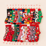 24 Day Christmas Socks Advent Calendar 12 Pairs Festive Xmas Pattern Socks for Men Women Christmas Countdown Surprise Style 2