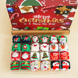 24 Day Christmas Socks Advent Calendar 12 Pairs Festive Xmas Pattern Socks for Men Women Christmas Countdown Surprise Style 1