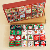 24 Day Christmas Socks Advent Calendar 12 Pairs Festive Xmas Pattern Socks for Men Women Christmas Countdown Surprise Style 2