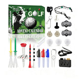 24 Day Golf Advent Calendar Christmas Countdown Box with 24 Individual Compartments Golf‑Themed Surprise Accessories Set