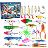 24 Day Fishing Advent Calendar Christmas Countdown Box with 24 Fishing Lures Accessories