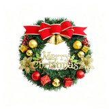 30cm Christmas Wreath for Front Door Festive Holiday Wreath for Home Window Wall Party Decor Red