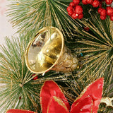 30cm Christmas Wreath for Front Door Festive Holiday Wreath for Home Window Wall Party Decor  Gold