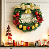 30cm Christmas Wreath for Front Door Festive Holiday Wreath for Home Window Wall Party Decor  Gold