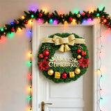 30cm Christmas Wreath for Front Door Festive Holiday Wreath for Home Window Wall Party Decor  Gold