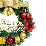 30cm Christmas Wreath for Front Door Festive Holiday Wreath for Home Window Wall Party Decor  Gold