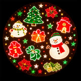 USB Christmas Projector Light with 6 Interchangeable Film Discs Touch Dimming LED Night Light 360 Degrees Rotation Xmas Decor Snowflake