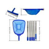 Pool Cleaning Kit Skimmer Net Pool Brush with Detachable Pole Leaf Skimmer for Home Pools