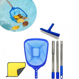 Pool Cleaning Kit Skimmer Net Pool Brush with Detachable Pole Leaf Skimmer for Home Pools