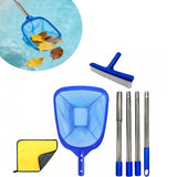 Pool Cleaning Kit Skimmer Net Pool Brush with Detachable Pole Leaf Skimmer for Home Pools