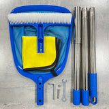 Pool Cleaning Kit Skimmer Net Pool Brush with Detachable Pole Leaf Skimmer for Home Pools