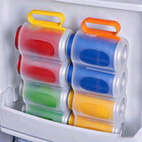 3Pcs Set Fridge Beverage Organisers Can Bottle Drink Storage Bins with Pull Out Handles for Kitchen Camping