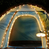 10M Solar Camping Light 3 Brightness Levels LED String Lights Water Resistant Tent Light Warm White