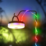 10M Solar Camping Light 3 Brightness Levels LED String Lights Water Resistant Tent Light Stepless Color