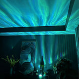 16-Color Rechargeable Projection Ambient Lamp with 2 Interchangeable Shades Touch Control Aurora Night Light