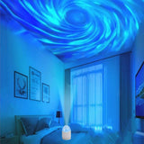 16-Color Rechargeable Projection Ambient Lamp with 2 Interchangeable Shades Touch Control Starry Sky Night Light