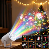 USB Dynamic Christmas Projector Light Rotating LED Pattern Lamp with Adjustable Stand for Bedroom Wall Ceiling