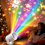 USB Dynamic Christmas Projector Light Rotating LED Pattern Lamp with Adjustable Stand for Bedroom Wall Ceiling
