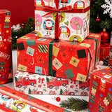 4 Pieces Christmas Wrapping Paper Rolls 43cm x 3m Xmas Gift Wraps