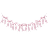 2Pcs Bow Garland Decorations 2M Hanging Ribbons Bow Banner for Birthday Wedding Party Decor Pink