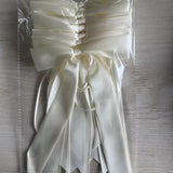 2Pcs Bow Garland Decorations 2M Hanging Ribbons Bow Banner for Birthday Wedding Party Decor Beige