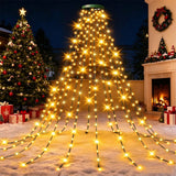 2M LED Christmas Tree Topper Waterfall Lights USB Powered 8 Modes Hanging String Lights Warm White