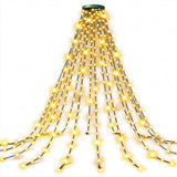 2M LED Christmas Tree Topper Waterfall Lights USB Powered 8 Modes Hanging String Lights Warm White