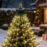 2M LED Christmas Tree Topper Waterfall Lights USB Powered 8 Modes Hanging String Lights Warm White