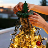 2M LED Christmas Tree Topper Waterfall Lights USB Powered 8 Modes Hanging String Lights Warm White