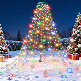 2M LED Christmas Tree Topper Waterfall Lights USB Powered 8 Modes Hanging String Lights Multicolor