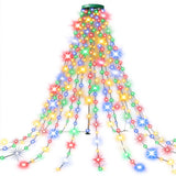 2M LED Christmas Tree Topper Waterfall Lights USB Powered 8 Modes Hanging String Lights Multicolor