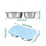 150ml Snack Container 2-Compartment Condiment Cups with Silicone Lid for Lunche School Travel Picnics Blue