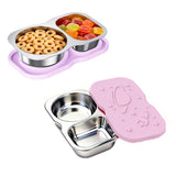150ml Snack Container 2-Compartment Condiment Cups with Silicone Lid for Lunche School Travel Picnics Purple