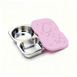 150ml Snack Container 2-Compartment Condiment Cups with Silicone Lid for Lunche School Travel Picnics Purple