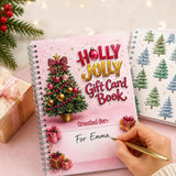 5Pcs Set DIY Christmas Gift Card Notebook Spiral Bound Holiday Gift Card Organizer with Card Slots and Writing Space