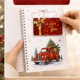 DIY Christmas Gift Card Notebook Spiral Bound Holiday Gift Card Organizer with Card Slots and Writing Space Gingerbread Man