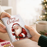 DIY Christmas Gift Card Notebook Spiral Bound Holiday Gift Card Organizer with Card Slots and Writing Space Santa