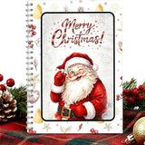 DIY Christmas Gift Card Notebook Spiral Bound Holiday Gift Card Organizer with Card Slots and Writing Space Santa