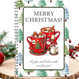 DIY Christmas Gift Card Notebook Spiral Bound Holiday Gift Card Organizer with Card Slots and Writing Space Cups