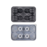 2Pcs 3D Cat Ice Cube Mold 4 -Grid Silicone Ice Tray with Funnel Lid for Cocktails Drinks Chocolate Jelly Desserts Gray