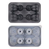 2Pcs 3D Cat Ice Cube Mold 4 -Grid Silicone Ice Tray with Funnel Lid for Cocktails Drinks Chocolate Jelly Desserts Black